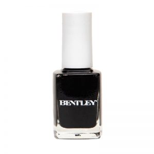 A Bentley Branded bottle of black nail polish.