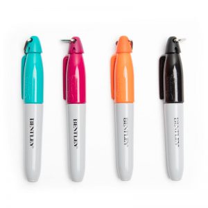 Branded mini sharpies in 4 colors.